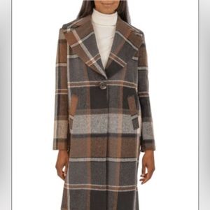 Kenzie Longline Plaid Coat